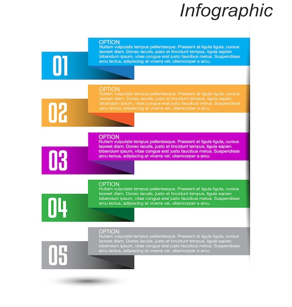 Infographics with steps and options