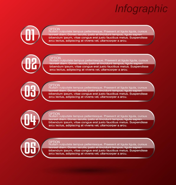 Infografica con passaggi e opzioni