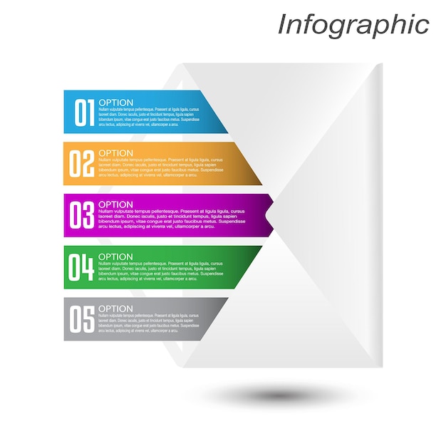 Infografica con passaggi e opzioni