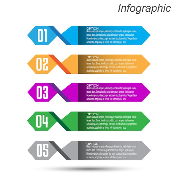 Infographics with steps and options