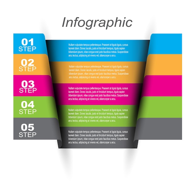 Infographics with steps and options