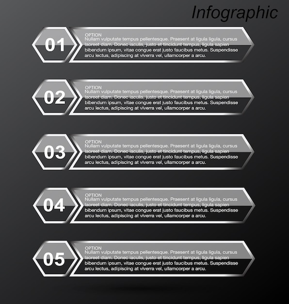 Infographics with steps and options