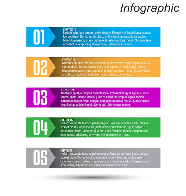 Infographics with steps and options