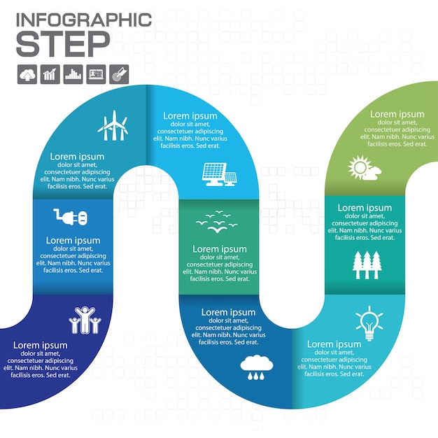 Infographics zakelijke trap stap succes vector ontwerpsjabloon