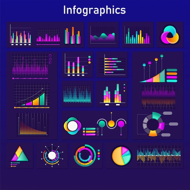 Infographicsdiagram, grafiek en grafiekreeks.