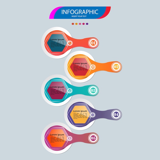 Vector infographicselement met verschillende stappen