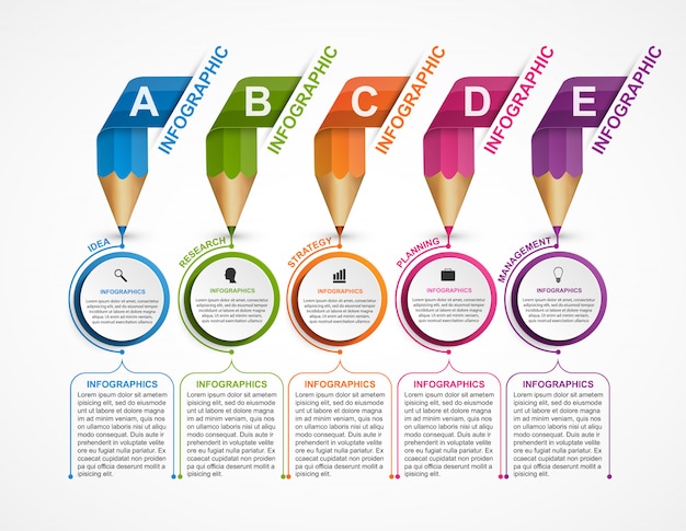 Infographicsmalplaatje met kleurpotloden.