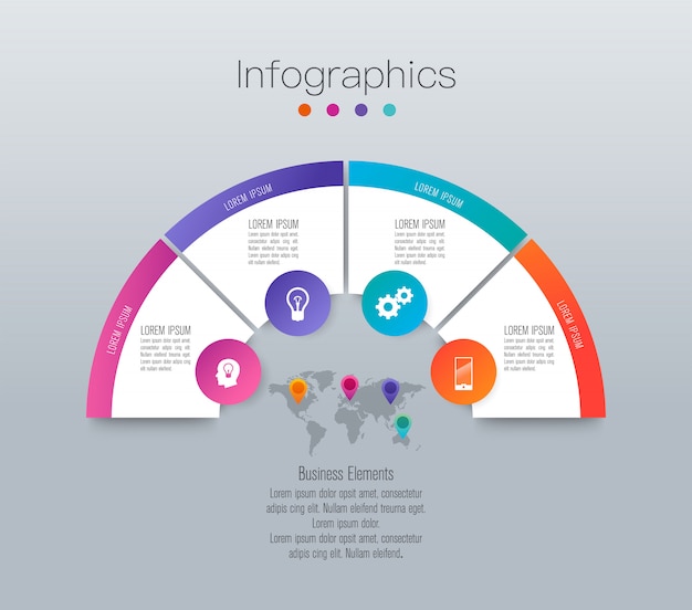 Vector infographicsontwerp met stappen of opties.