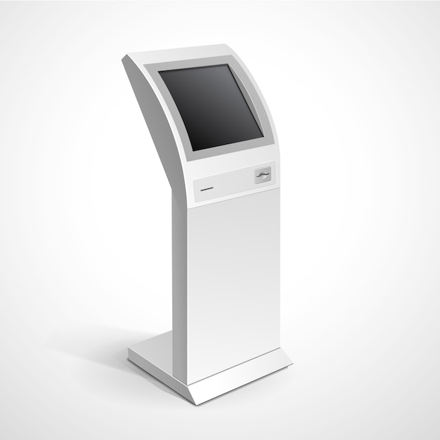 Vector informatie display monitor terminal stand