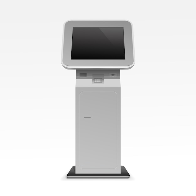 Vector informatie display monitor terminal stand