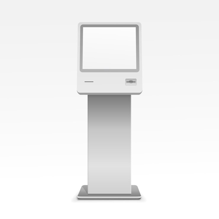 Vector informatie display monitor terminal stand