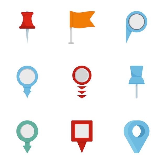 Vector informatie teken icon set, vlakke stijl