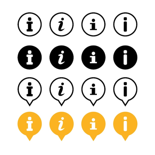 Informatiepictogram set Vector informatiepictogram symbool Info knop Info pictogram set