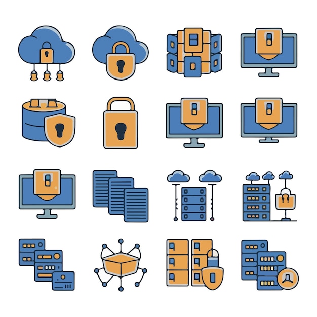 Informatietechnologie web icons set IT eenvoudige dunne lijn icons collectie Met technologie