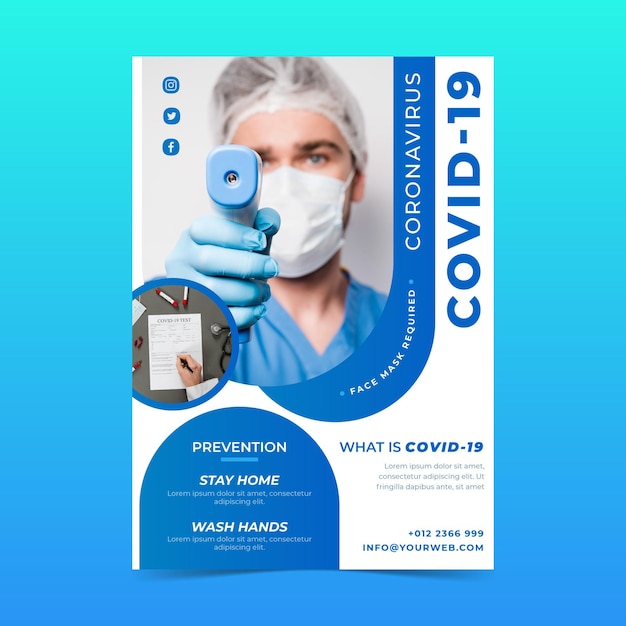 Informatieve coronavirus-flyer-sjabloon