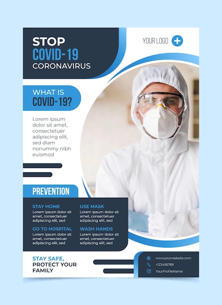 Informatieve coronavirus-flyer-sjabloon