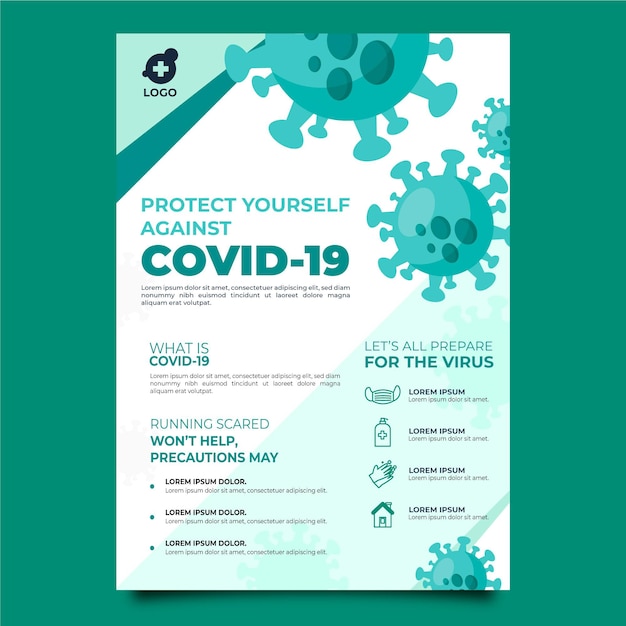 Vector informatieve coronavirus-flyer