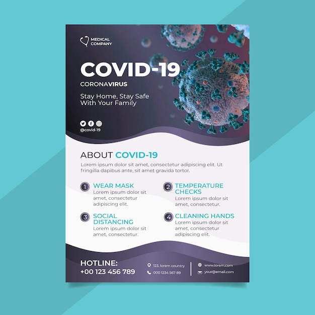 Vector informatieve coronavirus-flyer