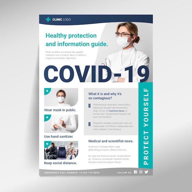 Informatieve poster sjabloon voor coronavirus