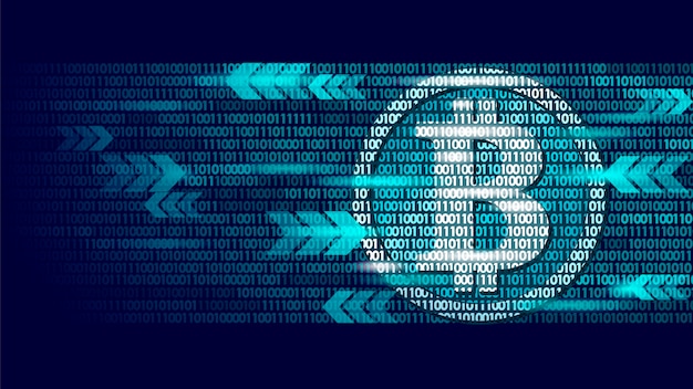 Informazioni flusso luminoso bitcoin blu incandescente finanza