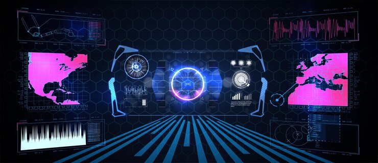 Vector information box bars and modern digital info frame layout templates good for game uiux