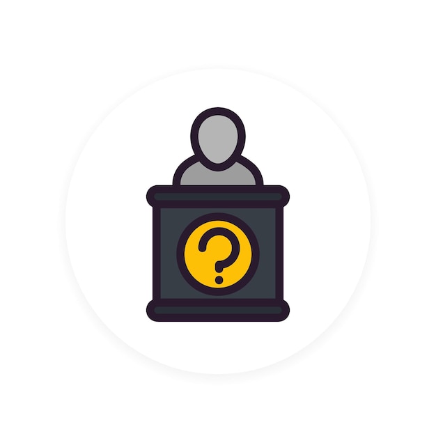 Vector information desk icon in flat style