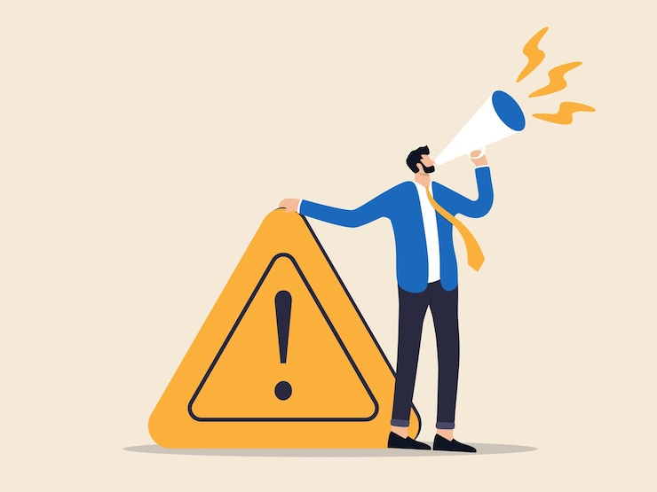 वेक्टर information important message alert concept business people inform alert message