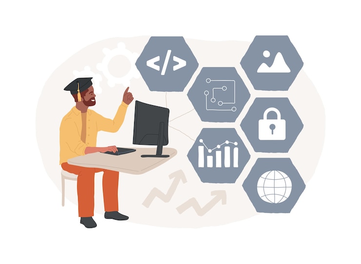 Vector information science isolated concept vector illustration