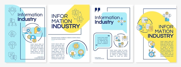 Информационный сектор синий и желтый шаблон брошюры