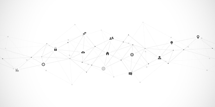 Vector information technology background with infographic elements and flat icons