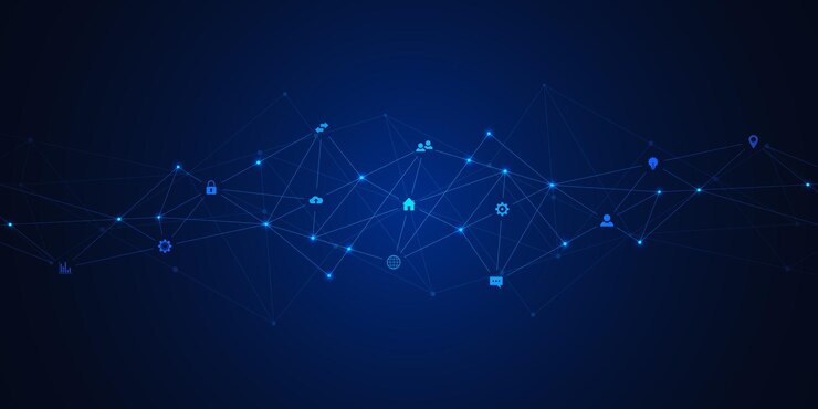 Vector information technology background with infographic elements and flat icons