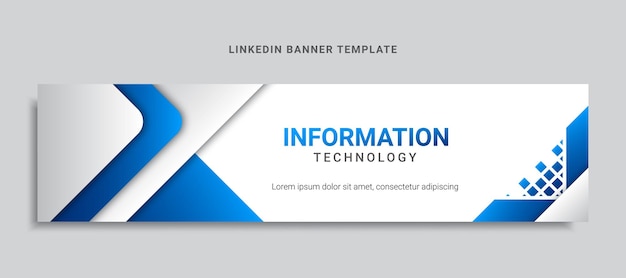 Information technology linkedin banner design with gradation