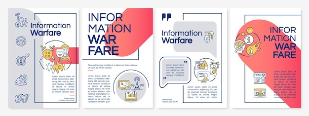 Information warfare red and grey brochure template