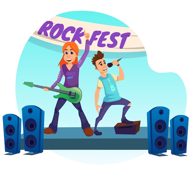 Informative banner written by rock fest cartoon.