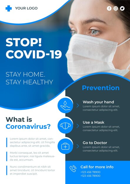 Concetto di volantino informativo sul coronavirus