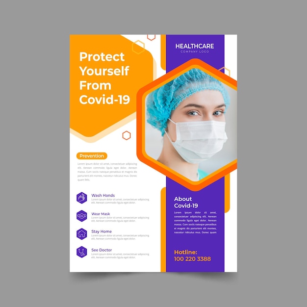 Informative coronavirus flyer concept