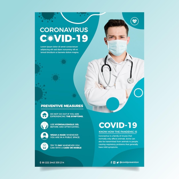 Vector informative coronavirus flyer concept