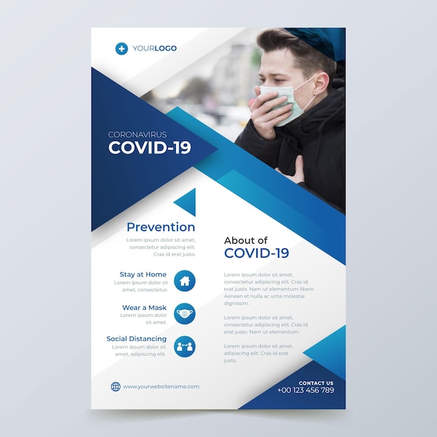 Informative coronavirus flyer concept