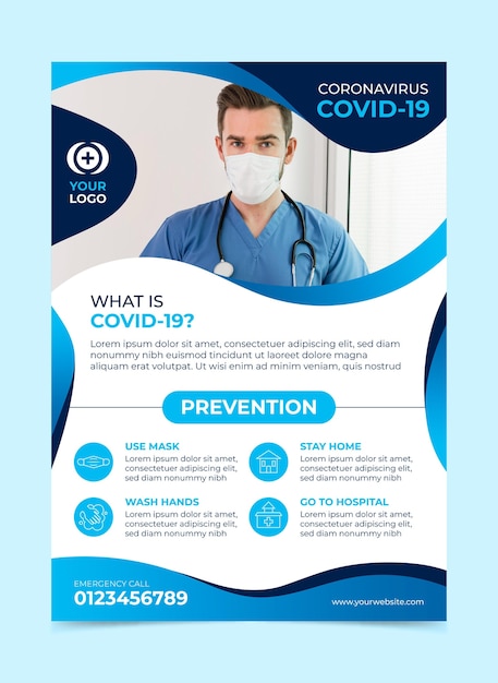 Informative coronavirus flyer template