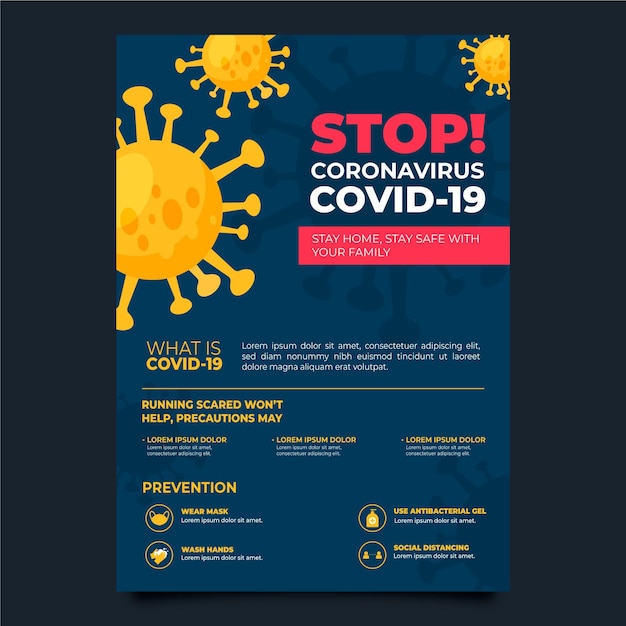 Vettore volantino informativo sul coronavirus