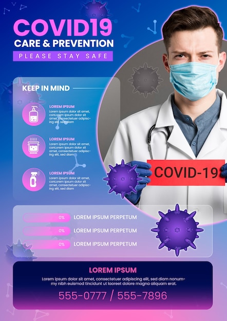 Vettore volantino informativo sul coronavirus