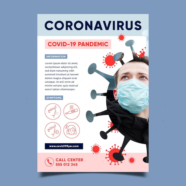 Vettore volantino informativo sul coronavirus