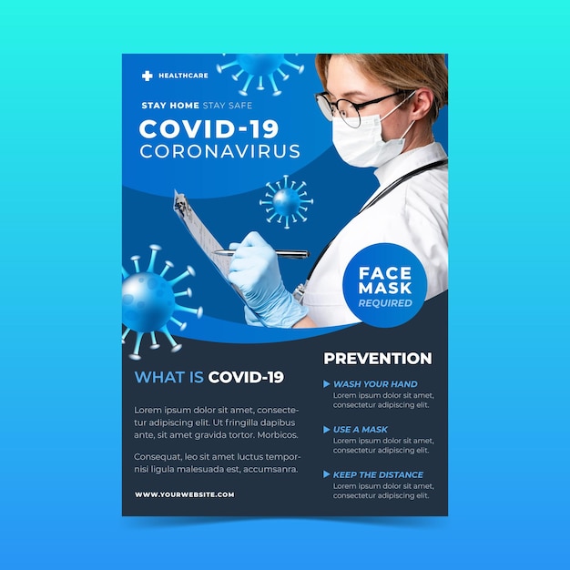 Vector informative coronavirus flyer