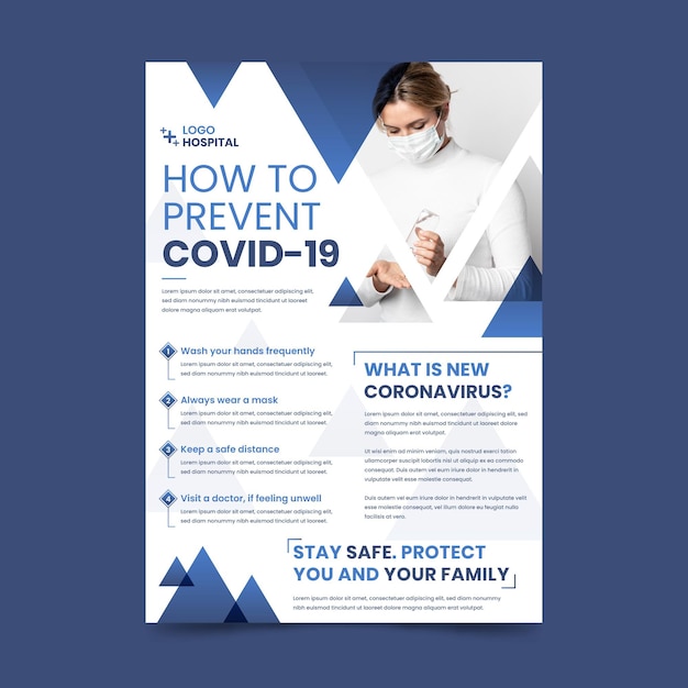 Informative coronavirus poster template