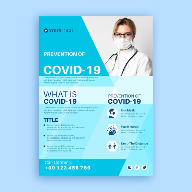 Informative coronavirus poster template