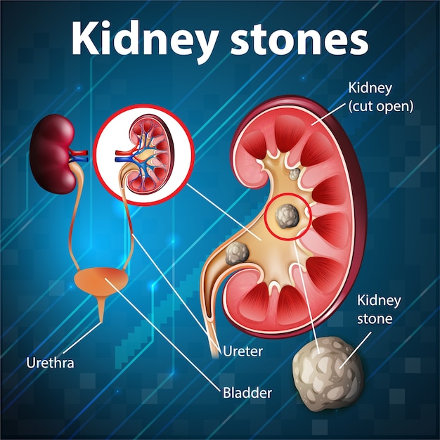 Informative illustration of kidney stones