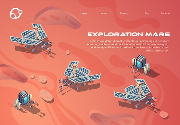 Vector informative poster is written exploration mars.