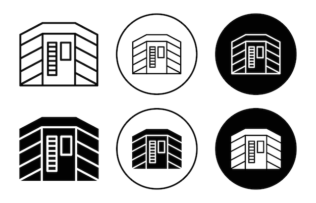 Infraroodverwarmingskabine-iconecollectie van een schets van een dunne lijn, een symbool of een teken