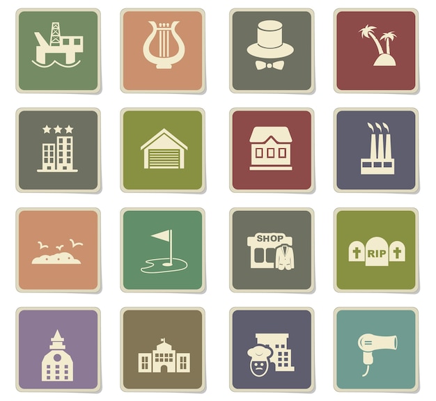 Infrastructure vector icons for user interface design