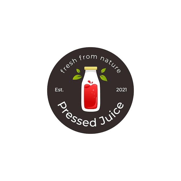 Ingedrukt fles smoothie juice-logo